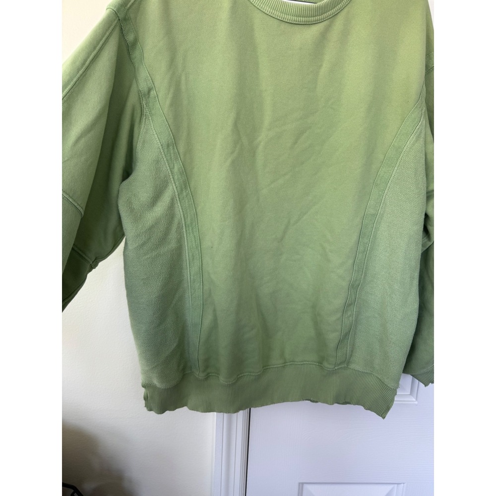 Aerie Women Green Oversized Crochet Lace Back Crewneck Sweatshirt XXS - Picture 5 of 5
